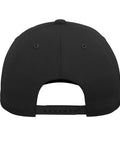 Back view of Caliper Gear Adjustable Printed Baseball Hat Black Five Panel Structured Cap With High Crown One Size Fits Most Adults