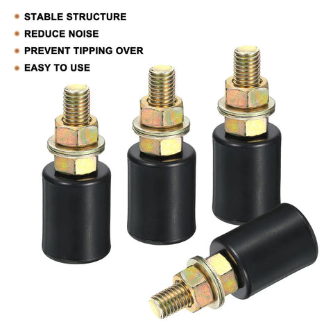 Heavy Duty 4 Pack Black Nylon Guide Rollers For Sliding Gates And Electric Doors Slick Bearing Support Wheels That Glide Smooth On Any Track System Dead Simple Replacement, featuring four black nylon rollers with gold hardware.