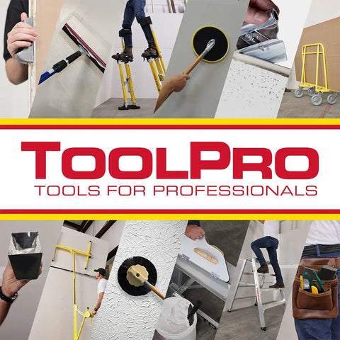 Collage of professional tools and accessories in use on various construction projects