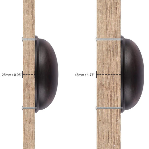 Image showing 12 Pack Oil Rubbed Bronze Cabinet Pulls Featuring 3 Inch Hole Centers And Hella Sturdy Zinc Alloy Build for accurate installation measurements.