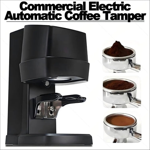 Professional Automatic Espresso Tamper With Adjustable Height Stand And 10 To 30 Kg Of Precision Pressure nails, black electric coffee tamper.
