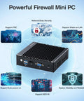 Ready To Roll Fanless Micro Firewall Appliance Heavy Hitter with Intel J3710, showcasing ports and features for secure networking.