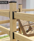 10 Pack Deck Railing Bracket Connectors For 2x4, Heavy Duty PP Plastic Black Railing Brackets installed on wooden posts