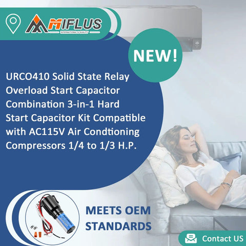Tough As Nails Three In One Hard Start Capacitor Kit For Refrigerator Compressors with solid state relay for 1/4 to 1/3 HP systems.