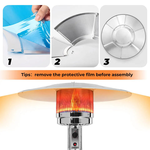Aluminum Heat Reflector Shield Replacement Part For Propane Outdoor Heaters Round Stand Up Patio Heaters Thickened Shield