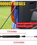 Heavy Duty Tailgate Lift Assist For 2007 To 2021 Toyota Tundra Trucks showing dimensions 11.6 inches stretched, 7.9 inches retracted.