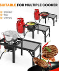 Single Burner Propane Stove With Foldable Side Shelf And 75000 BTU Heat, Portable Gas Stove used with cookware and grill pan