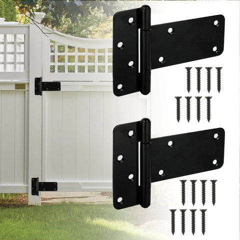 6 Inch Heavy Duty Gate Hinges 280 Lbs Capacity Black 4 Pack With Screws Included for wooden fence installation