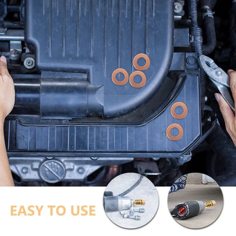 Copper Flat Ring Gasket Set For Auto Sheet Metal Repair And Oil Seal Applications 200 Piece Sealing Washer Kit with tools