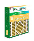21X24.5X5 High Efficiency Air Filter With MERV 11 Rating in packaging for furnace AC and heat pump systems.