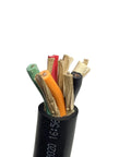 Real Workhorse 2/5 Soow Portable Power Cable 600 Volt Black Wire Cord showing multiple colored conductors for industrial use.