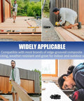 Hidden Deck Starter Clips For Grooved Composite Decking With Fifty Invisible Edge Fasteners For Slick Perimeter Install And Zero Exposed Screw Holes On Your Next Super Tight Deck Build in action with workers installing decking.