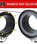 SnapMag 18-Piece Magnetic Dust Collection Super Pack showing magnetic dust collection fittings with unbreakable ABS bodies.