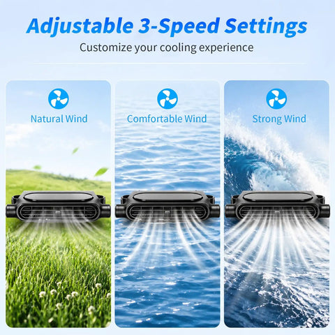 New Upgraded Car Seat Fan That Blows Cold Air For Backseat Cooling With Thirty Degree Adjustable Tilt Three Speed USB Rechargeable