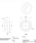 Rock Solid Double Sealed Spherical Plain Bearing With Sixty Millimeter Bore And Ninety Millimeter Outer Diameter dimensions diagram.