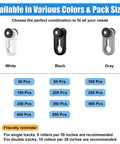 Premium 150 Pack Heavy Duty Curtain Track Rollers In Crisp White Aluminum Featuring Dead Quiet Pulleys available in white, black, and gray.