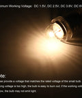 E10 Screw Base Miniature Bulbs Warm Yellow Glow illuminated, showing premium glass dome and clarity, perfect for circuit labs.