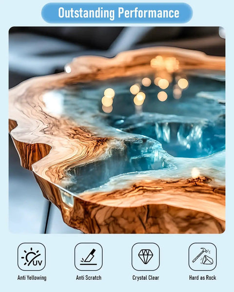 2 Gallon Crystal Clear Epoxy Resin Kit Pro Grade All In One Studio Set With High Gloss Finish Bubbles Free Formula for Art Coating