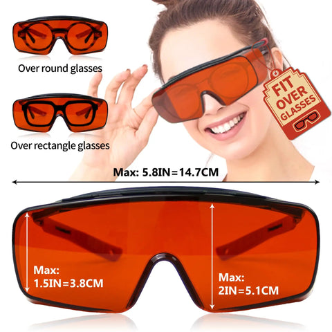 Top Tier Laser Safety Glasses Serving Kick Ass Dual Wavelength Eye Protection For 532 And 1064 Nanometers, fit over prescription glasses.