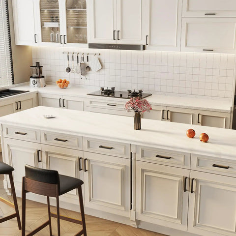 Top Shelf Black Stainless Steel Cabinet Handles And Drawer Pulls Featuring 12 5/8 Inch Center Spacing in modern kitchen design.