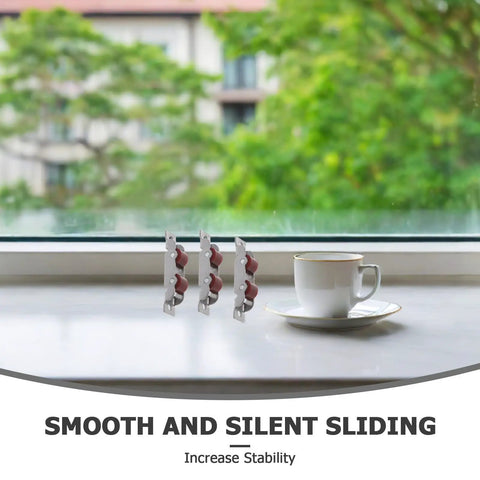 Heavy Duty Stainless Steel Sliding Window Roller Assembly 4 Pack showing smooth sliding wheels for patio door repairs.
