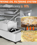 Ditch The Greasy Gunk With This Badass Commercial Deep Fryer Filter Machine, 550W mobile oil filtration cart with filtration efficiency.