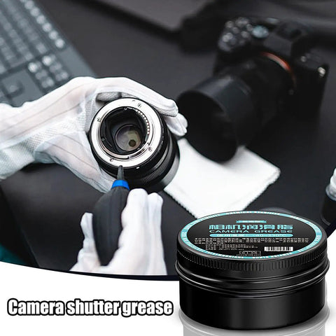 Heavy Duty Camera Lubricating Oil For Snag Free Shutter Repairs And Precision Lens Care Rust Resistant Formula applied to camera lens.