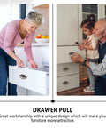4 Pack Antique Alloy Drawer Handles Ring Pulls With Retro Wooden Case Look for easy cabinet use