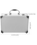 Badass Heavy Duty Aluminum Alloy Tool Box With Reinforced Carry Handle And Secure Latch System For Shop Ready Mechanics And Field Maintenance Portable Storage Case, dimensions displayed, metallic finish.