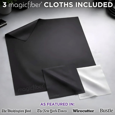 Altura Photo camera cleaning kit: three MagicFiber microfiber cloths in black and white