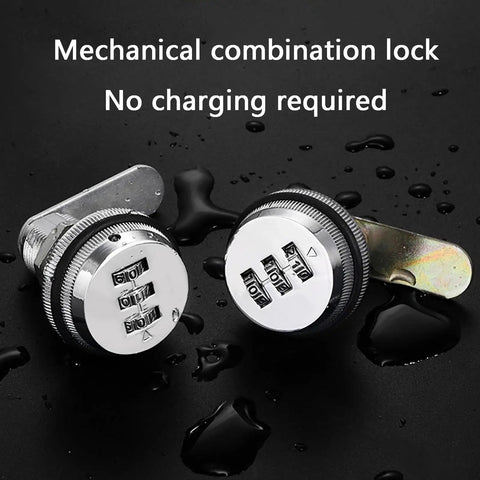 Mechanical combination lock for Top Shelf Outdoor EV Charger Protection Box Wall Mounted, featuring durable metal design.