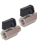 Rock Solid Mini Brass Ball Valve Featuring Dn8 G One Quarter Male And Female Threaded Pipe Connections For Smooth Plumbing Jobs, duo pack of compact valves.