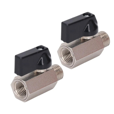 Rock Solid Mini Brass Ball Valve Featuring Dn8 G One Quarter Male And Female Threaded Pipe Connections For Smooth Plumbing Jobs, duo pack of compact valves.