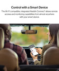 Two people in a car using a smartphone to control a WiFi Enabled Smartphone Garage Door Controller Lets You Monitor Open And Close Your Door From Anywhere With iPhone Or Android, Works With Alexa And Google Assistant For Hands Free Smart Home Control.