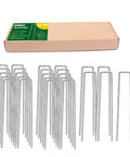 Heavy Duty 12 Inch Galvanized Landscape Staples U Shaped Ground Stakes Anti Rust Garden Pins For Lawn Fabric And Netting, Tent Tarp Security, Wind Resistant Outdoor Decor, 25 50 100 Pack