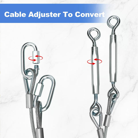 Conversion Cable Kit for Toy Hauler Patio Doors Easy to Install With 109 Inch Cable and Full Hardware Pack Including Brackets Screws Cables Pins and Lockpins for Quick Retrofit