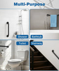 Hella Tough Stainless Steel Shower Grab Bars For Seniors And 12 Inch Anti Slip Bathroom Hand Rails in multi-purpose use areas.
