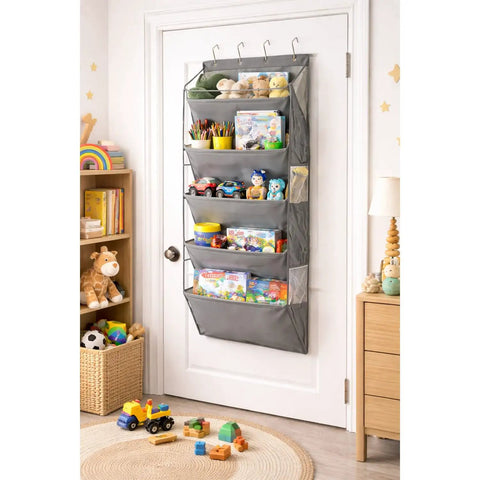 Heavy Duty Over The Door Shoe Organizer Multi Pocket Space Saving Closet Hanger For Sneakers Slippers Socks Sturdy Fabric Storage Rack No Drill Installation with toys and games