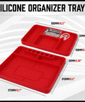 Non Slip Silicone Tool Tray Set Two Piece Flexible Tool Organizer Mats With Magnetic Small Parts Tray for auto repair