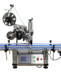 Automatic Desktop Conveyor Labeler 110V Works Like A Charm For Crisp Flat Applications 25-50 Pcs Per Min on blue belt