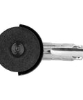 Tough As Nails 4 Inch Pneumatic Air Angle Grinder Cranking Out 11000 Rpm with a black grinding disc on top view.