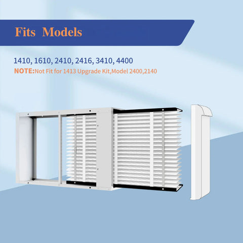 2 Pack 410 Replacement Filter For 410 Series Whole House Air Purifiers MERV11 16x28x4 with model compatibility details