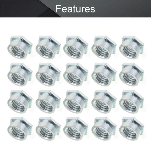 M3 X 0.5mm Pitch Self Clinching Standoff Nuts Hex Head Design For Blind Holes in a 25 piece set displayed from above.