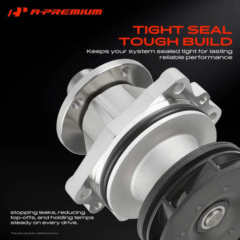 Straight Up Engine Water Pump For BMW 3 And 5 Series E36 E46 E39 E34 Sweet Cooling System Overhaul close-up view with aluminum and composite materials.