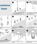 Installation steps for Rough-In Valve With Drain Assembly For Widespread Bathroom Sink Faucets Easy Install S9000 Series.