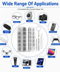 Stainless Steel Glasses Screws And Sunglasses Repair Kit 600 Piece Set displayed with tools for eyeglasses, laptops and more.