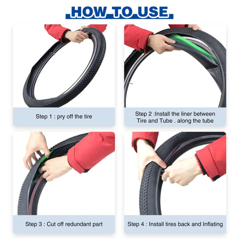 How to use 2 Pack Road Bike Tire Liners 1mm Thick Anti Puncture Protectors Fit 12, 16, 18, 20, 24, 26, 27.5, 29 and 700C Wheels