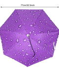Raindrops Purple Umbrella Hat With Adjustable Fit For Outdoor Vibes, Sun Protection Cap For Camping, Hiking, Gardening, And Beach Days With 77cm Coverage