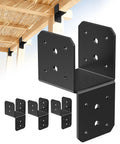 Beefy Four Pack Heavy Duty 4x4 Post Anchor and Joist Connector Brackets Without Screws for Securing Wood Beams to Decks Gazebos Porches