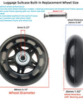 80mm PU Replacement Luggage Wheels with ABEC-7 Bearings for Suitcases, Duffel Bags, Trolley Bags, Inline Skates and Caster Boards